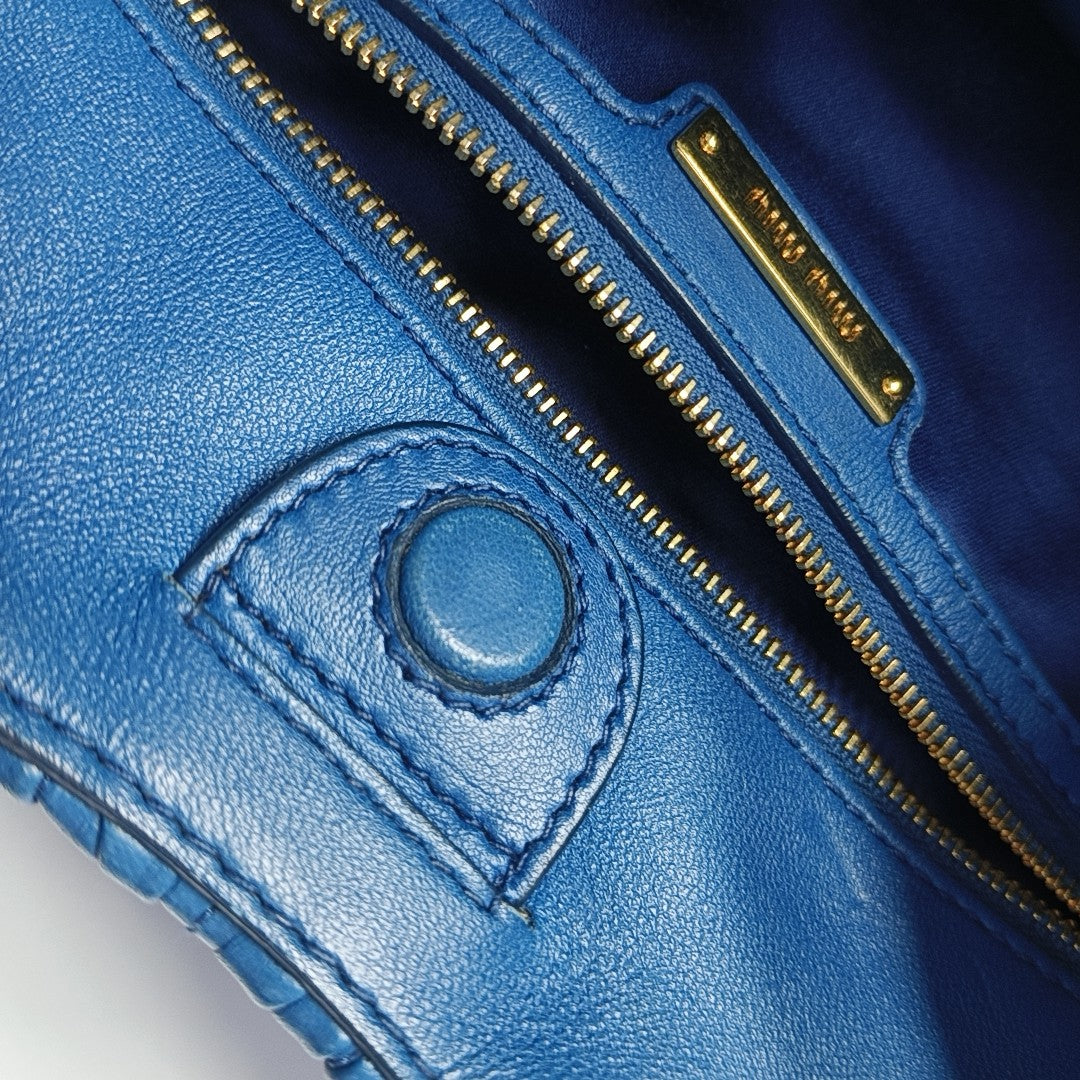 Quilted Lambskin Tote Bag Blue
