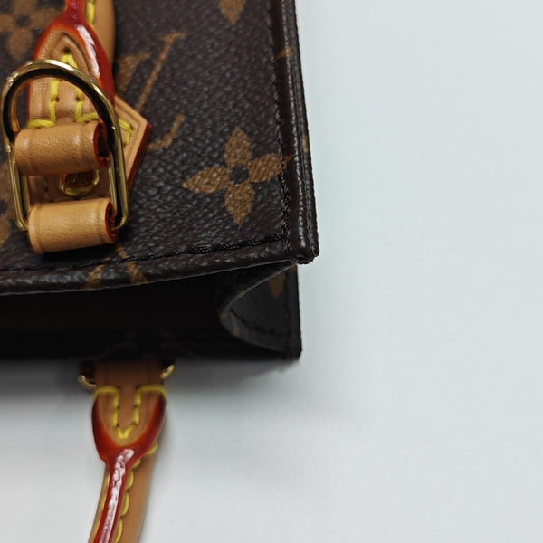 SAC PLAT Mini Monogram Coated Canvas Brown