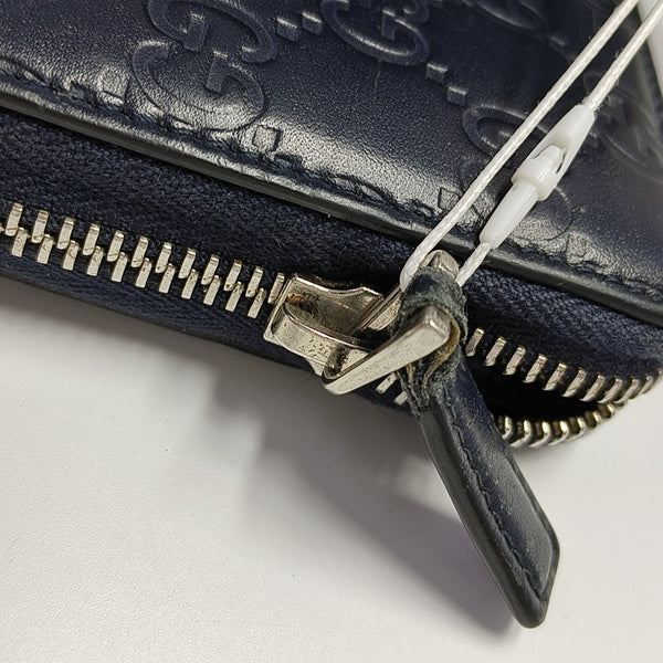 Signature Monogram Calfskin Blue Wallet