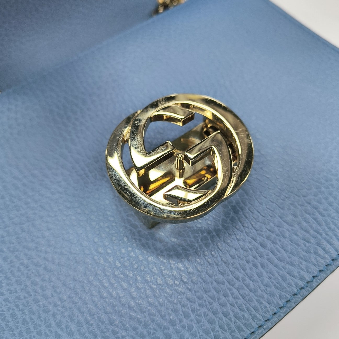 Interlocking G Small Calfskin Blue