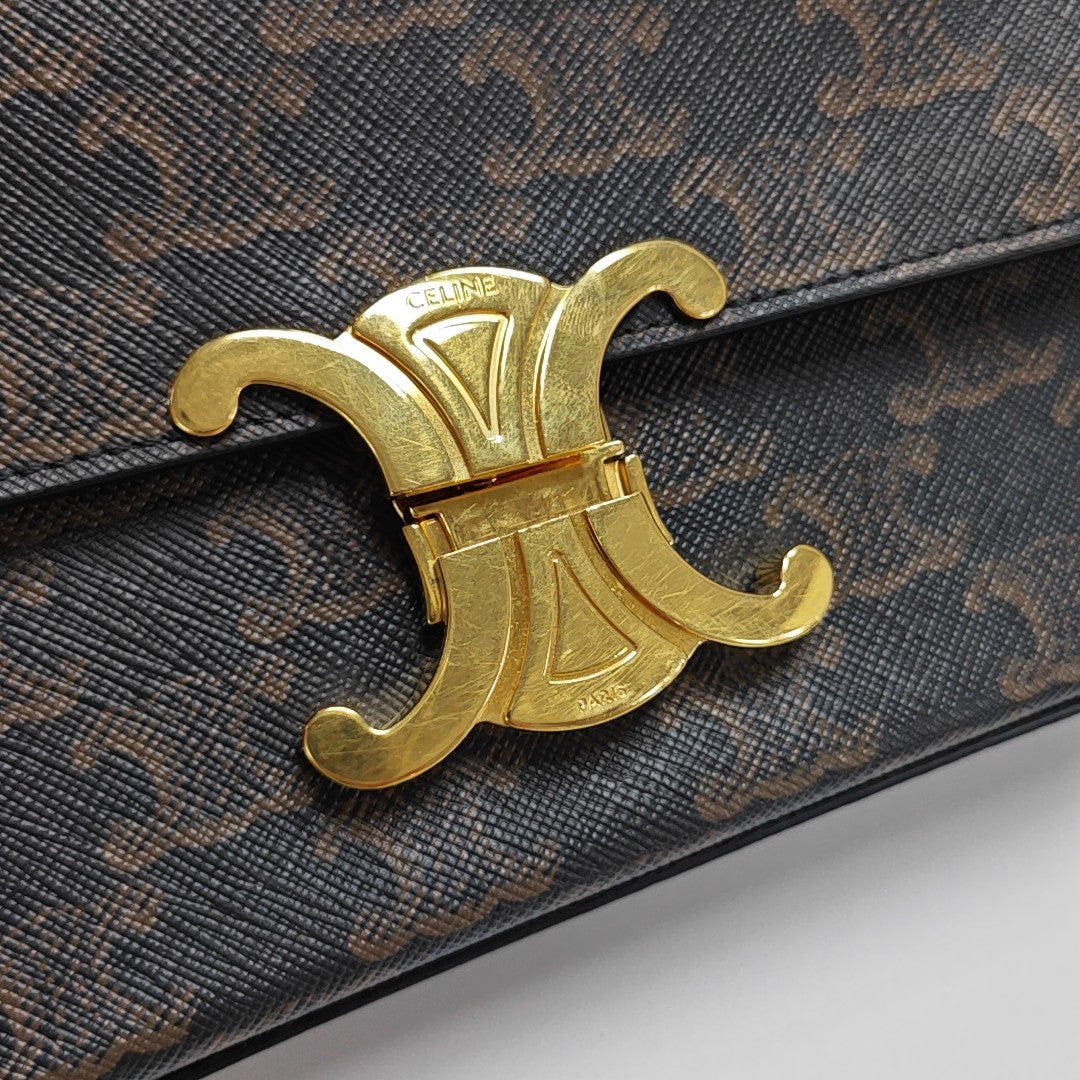 TRIOMPHE Small Coated Canvas Brown