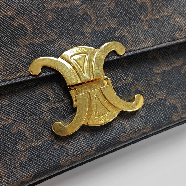 TRIOMPHE Small Coated Canvas Brown