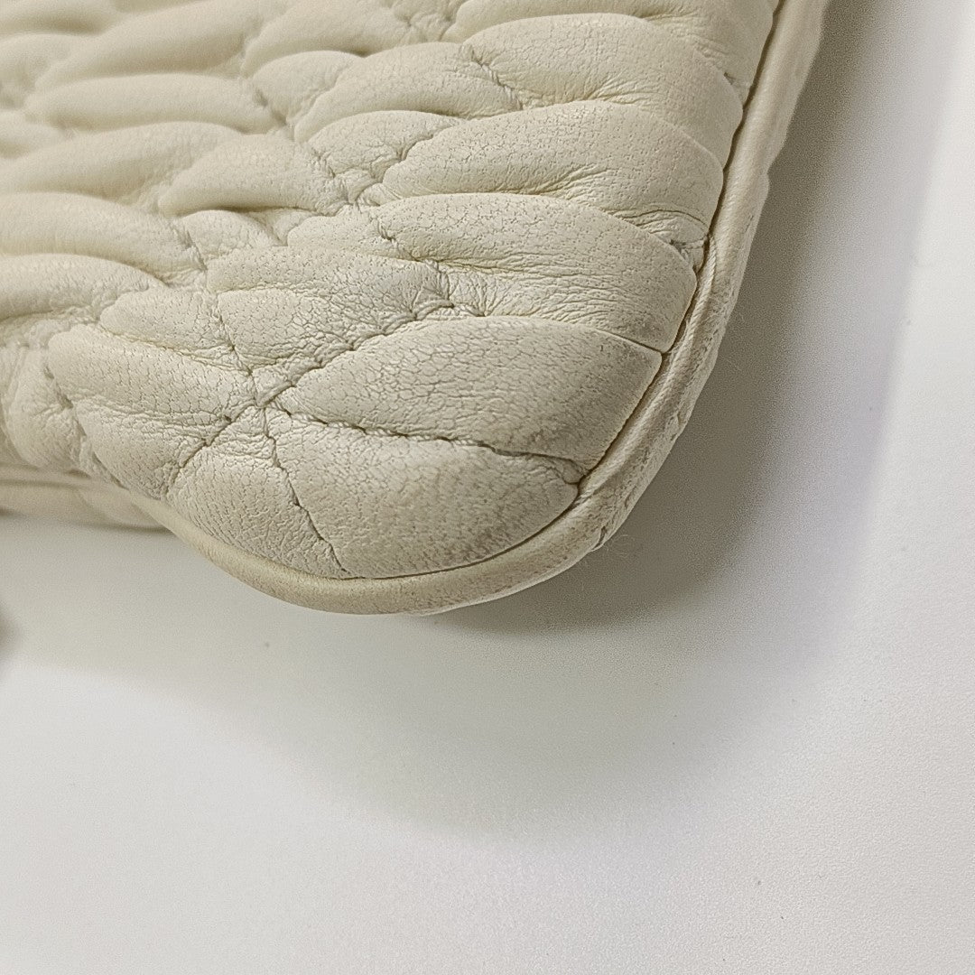 Matelassé Quilted Lambskin White