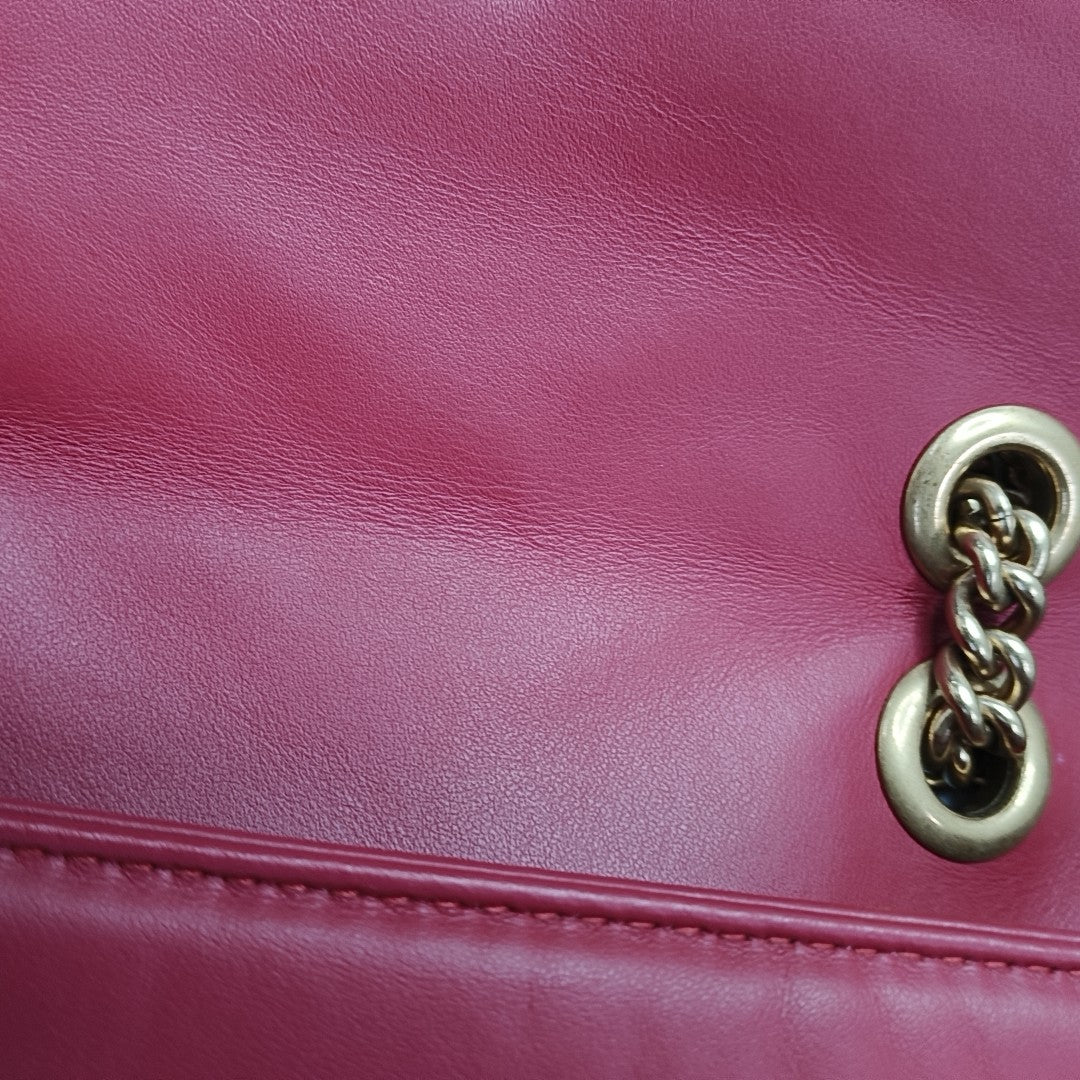 GG Marmont Small Quilted Calfskin Red