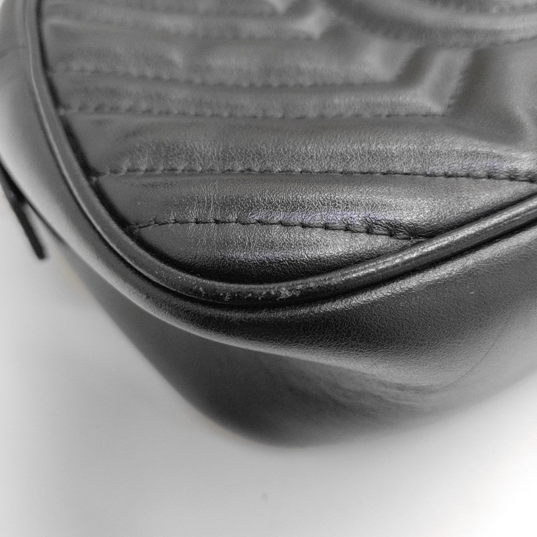 GG Marmont Small Quilted Calfskin Black