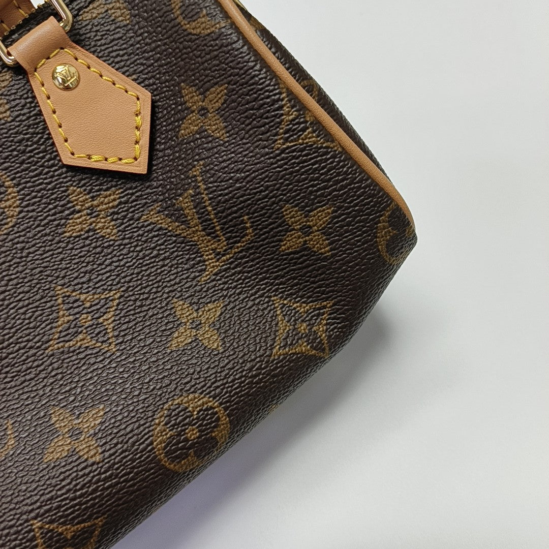 SPEEDY Nano Monogram Coated Canvas Brown
