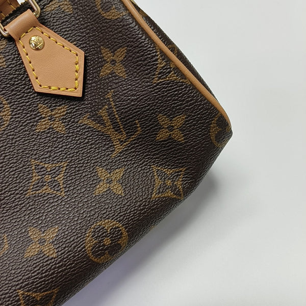 SPEEDY Nano Monogram Coated Canvas Brown