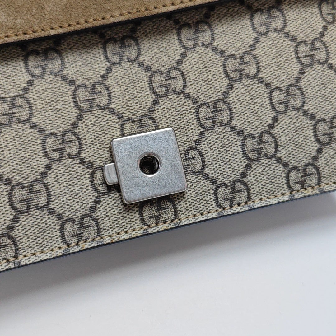 Dionysus Mini Monogram Coated Canvas Beige