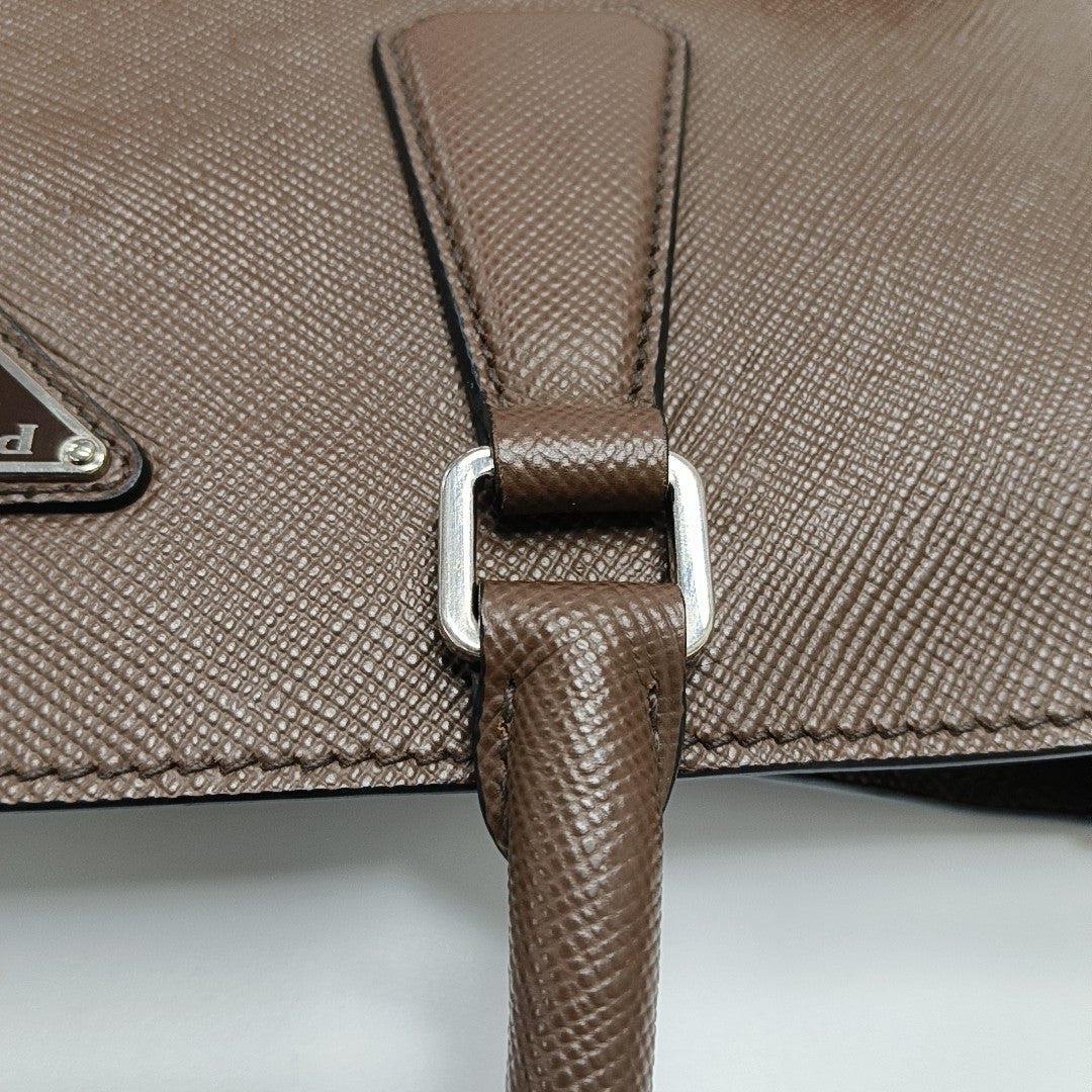 Saffiano Calfskin Tote Bag Brown