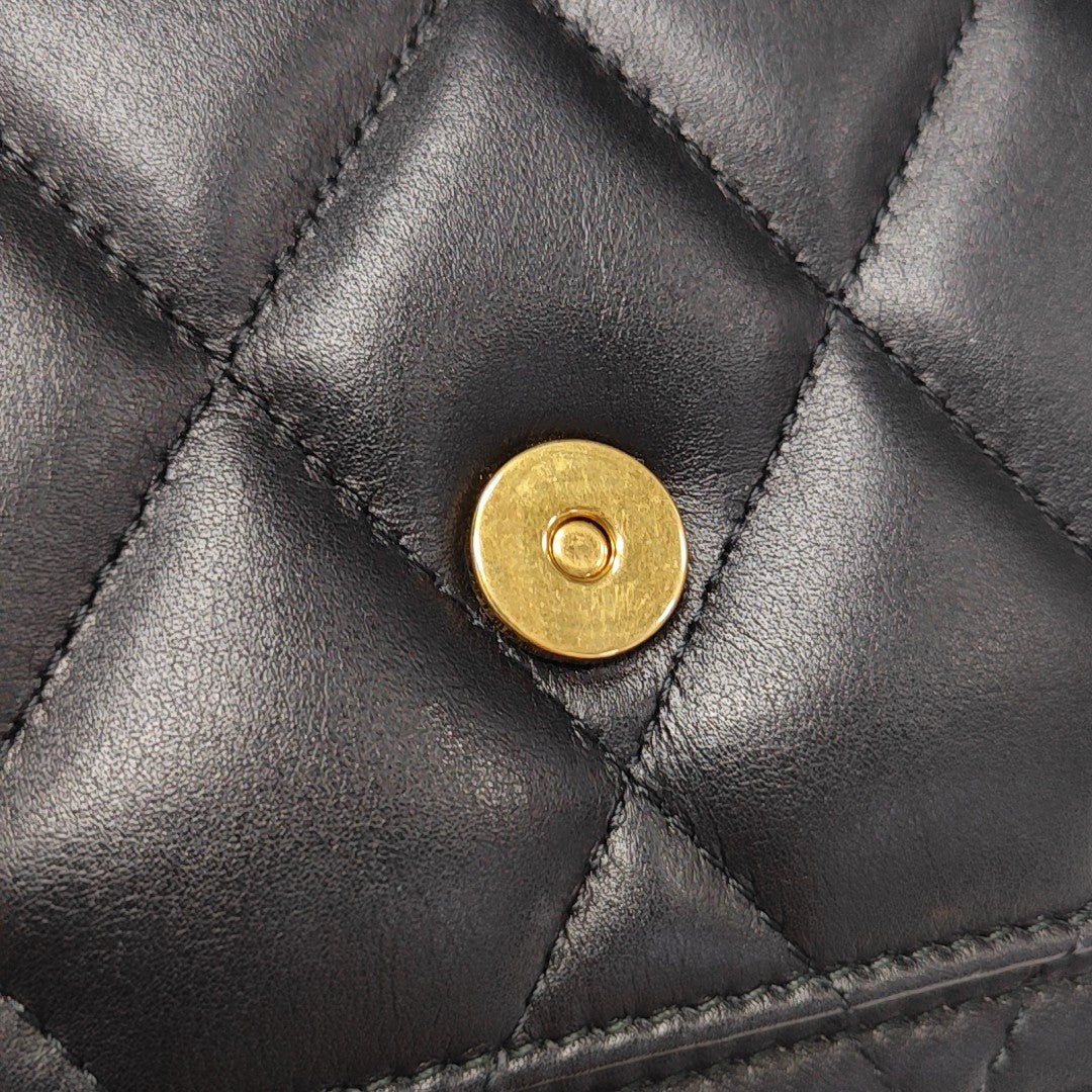 Sharp Quilted Calfskin Black