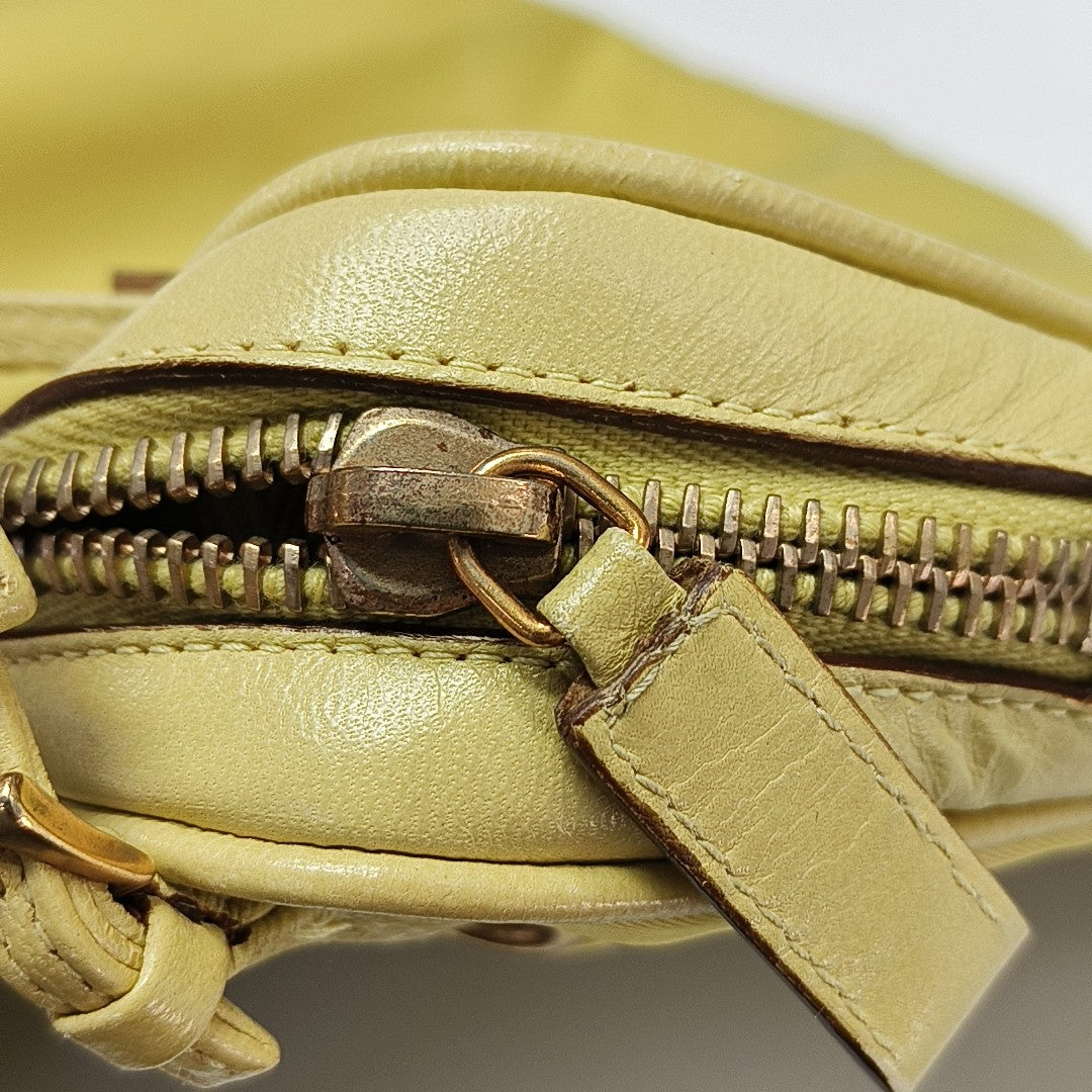 Nylon Top Handle Bag Yellow