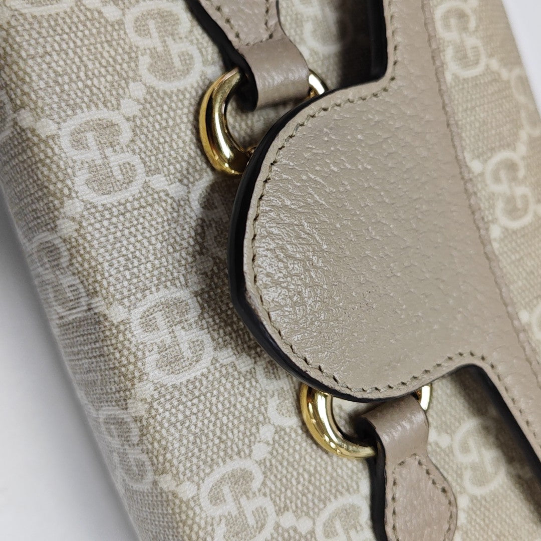 Horsebit 1955 Mini Monogram Coated Canvas Beige