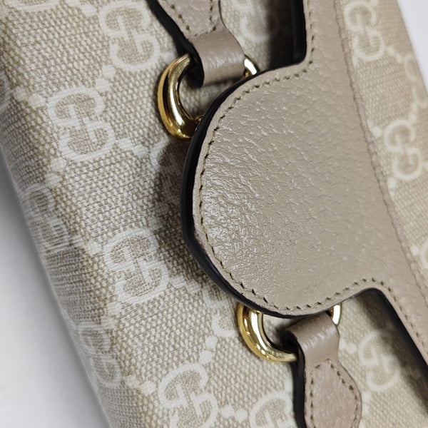 Horsebit 1955 Mini Monogram Coated Canvas Beige