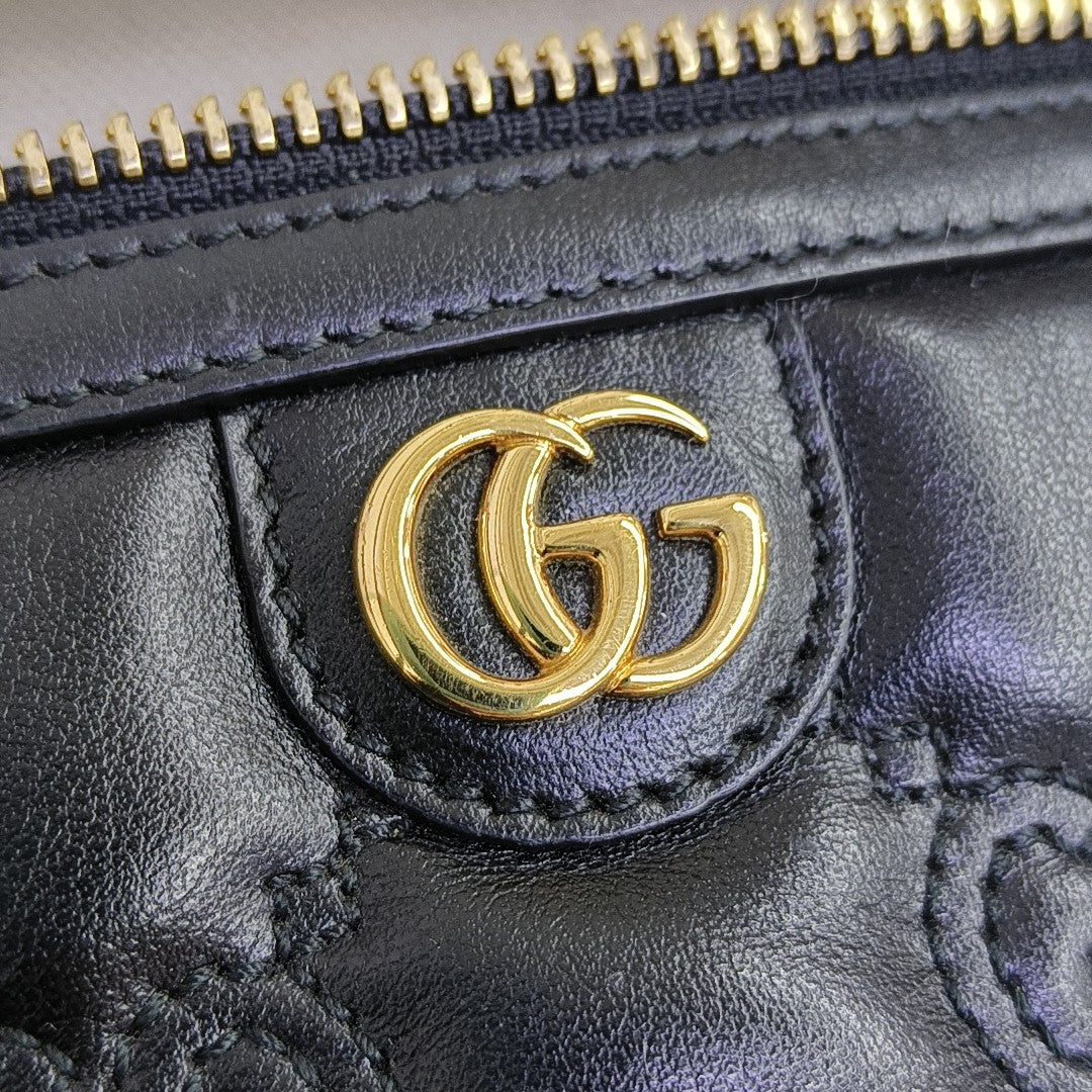 Monogram Calfskin Shoulder Bag Black