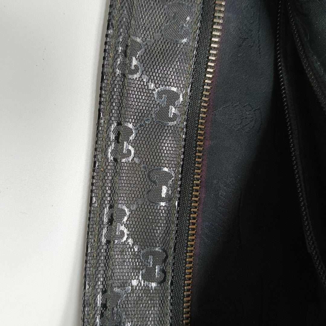 Monogram Coated Canvas Shoulder Bag Black