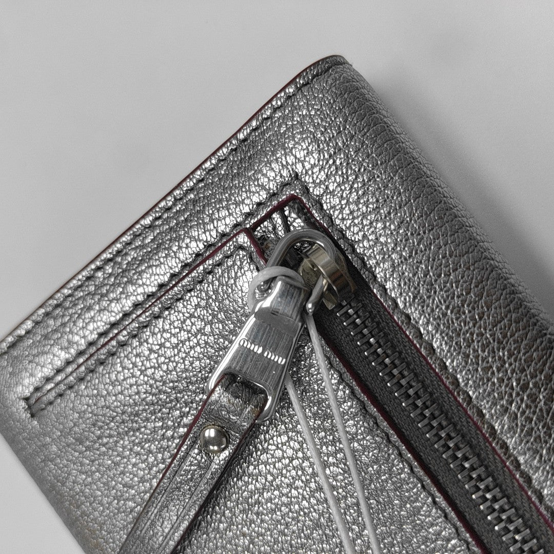 Love Lambskin Silver Wallet