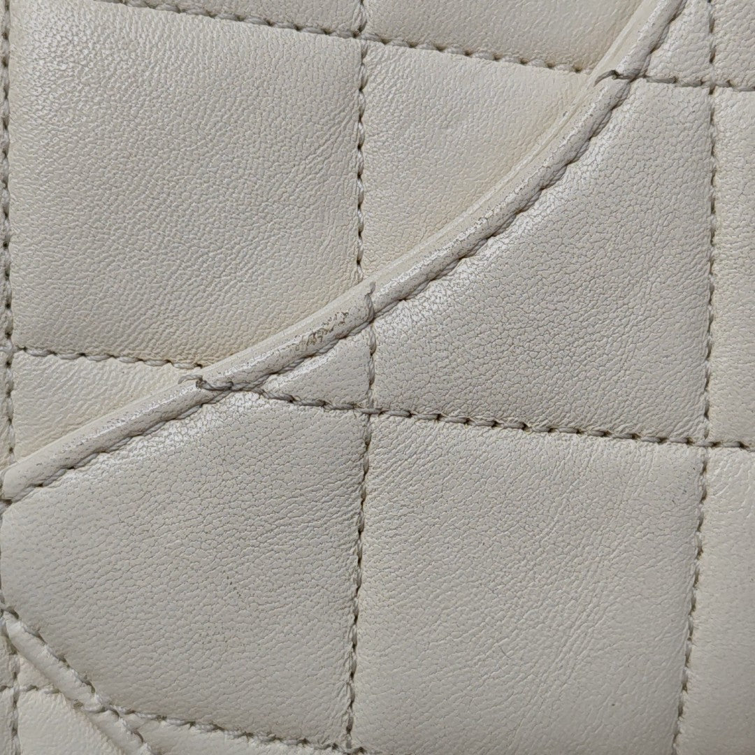 Quilted Calfskin Shoulder Bag White
