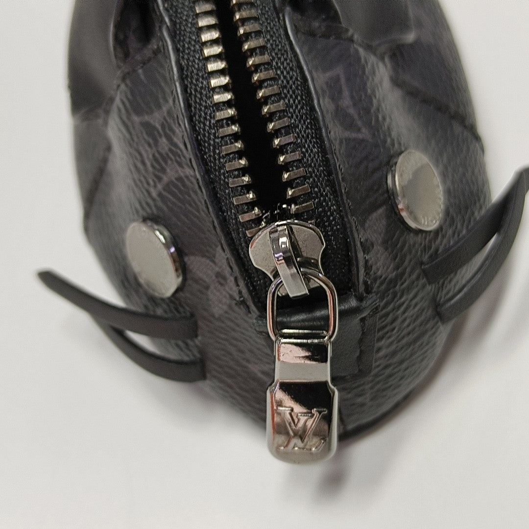 Monogram Coated Canvas Key Pouch Black