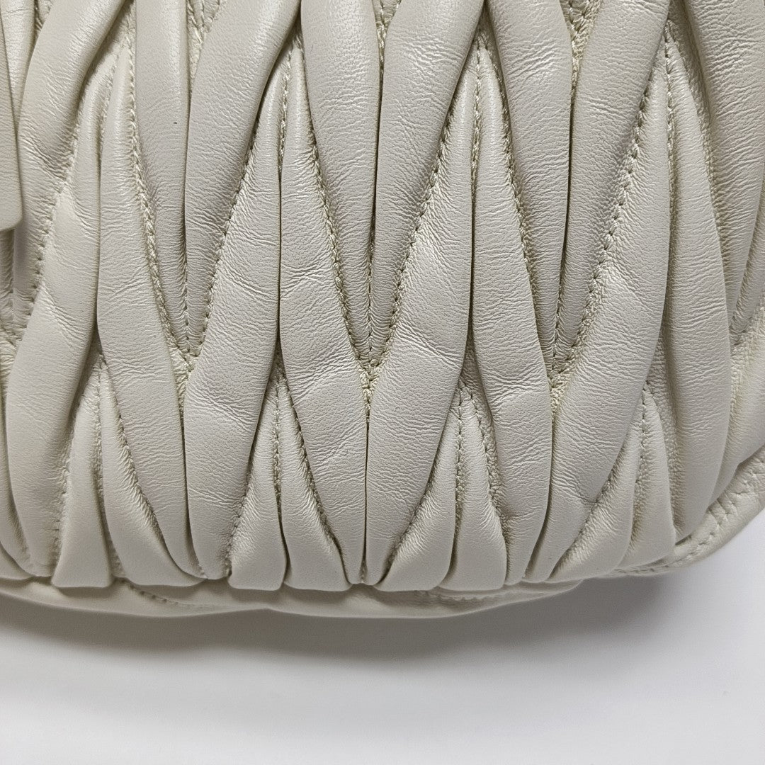 Wander Matelassé Small Quilted Lambskin White