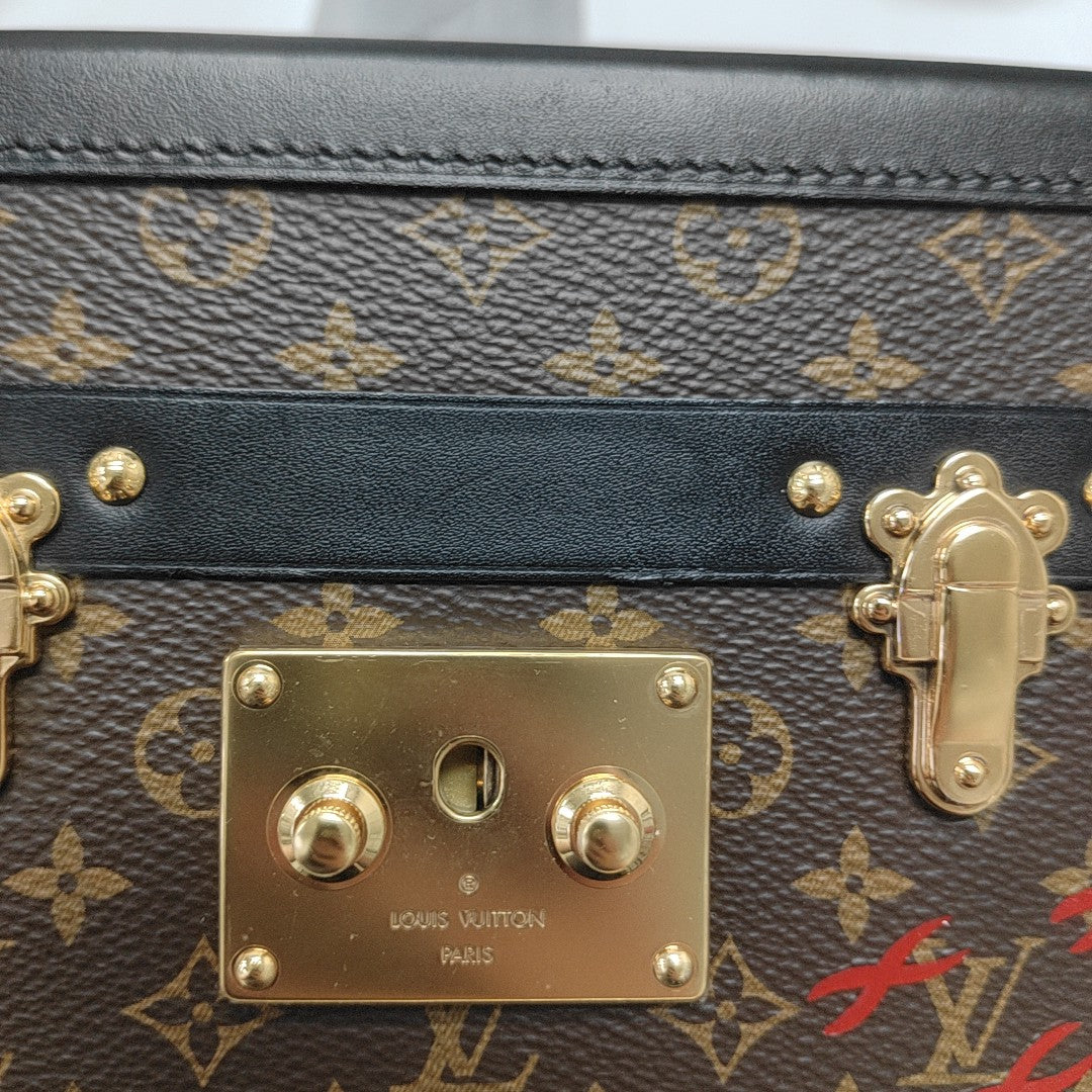 PETITE MALLE CAPITALE Monogram Coated Canvas Brown