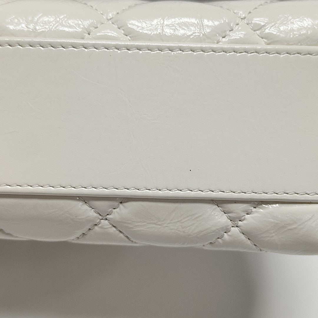 Quilted Calfskin Shoulder Bag White