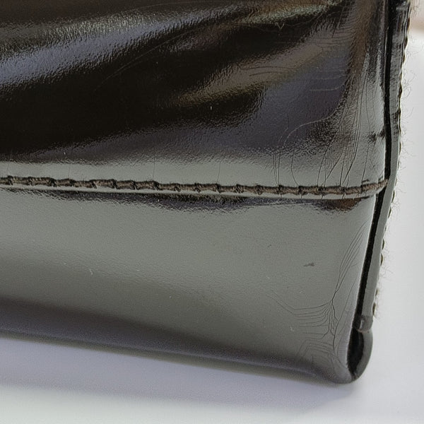 Patent Leather Shoulder Bag Brown