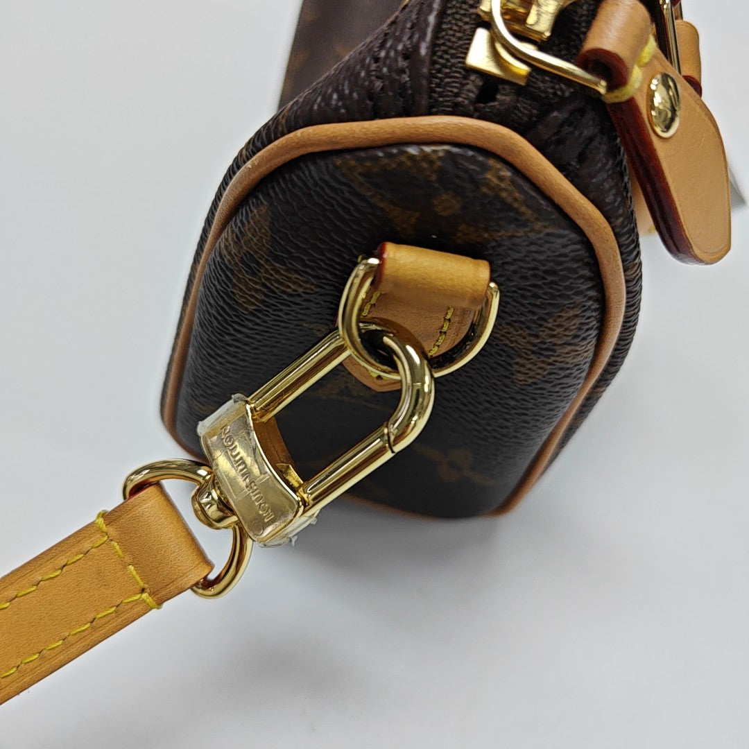 SPEEDY Nano Monogram Coated Canvas Brown