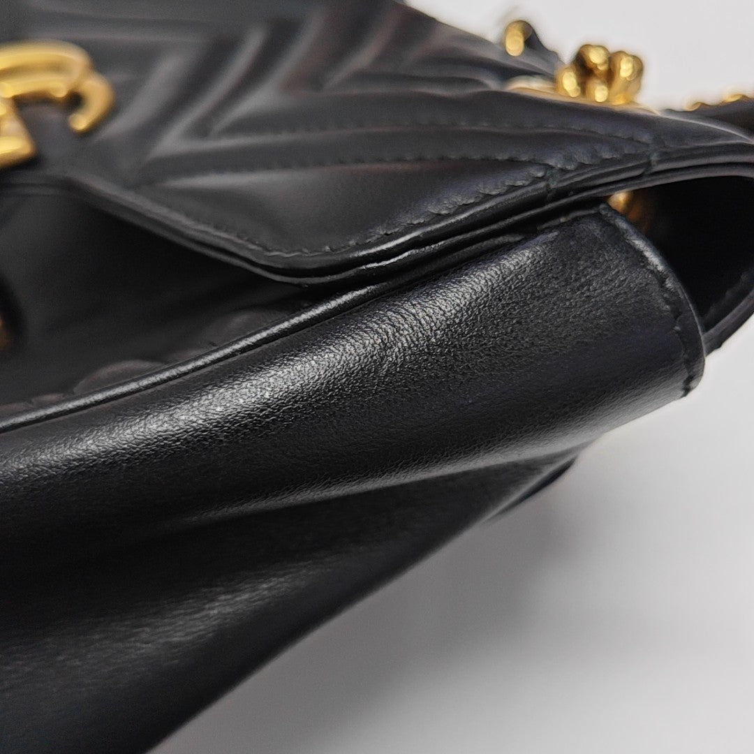 GG Marmont Medium Quilted Calfskin Black