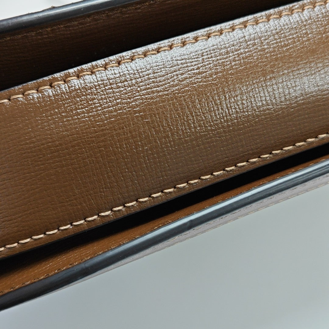 Horsebit 1955 Medium Monogram Coated Canvas Beige