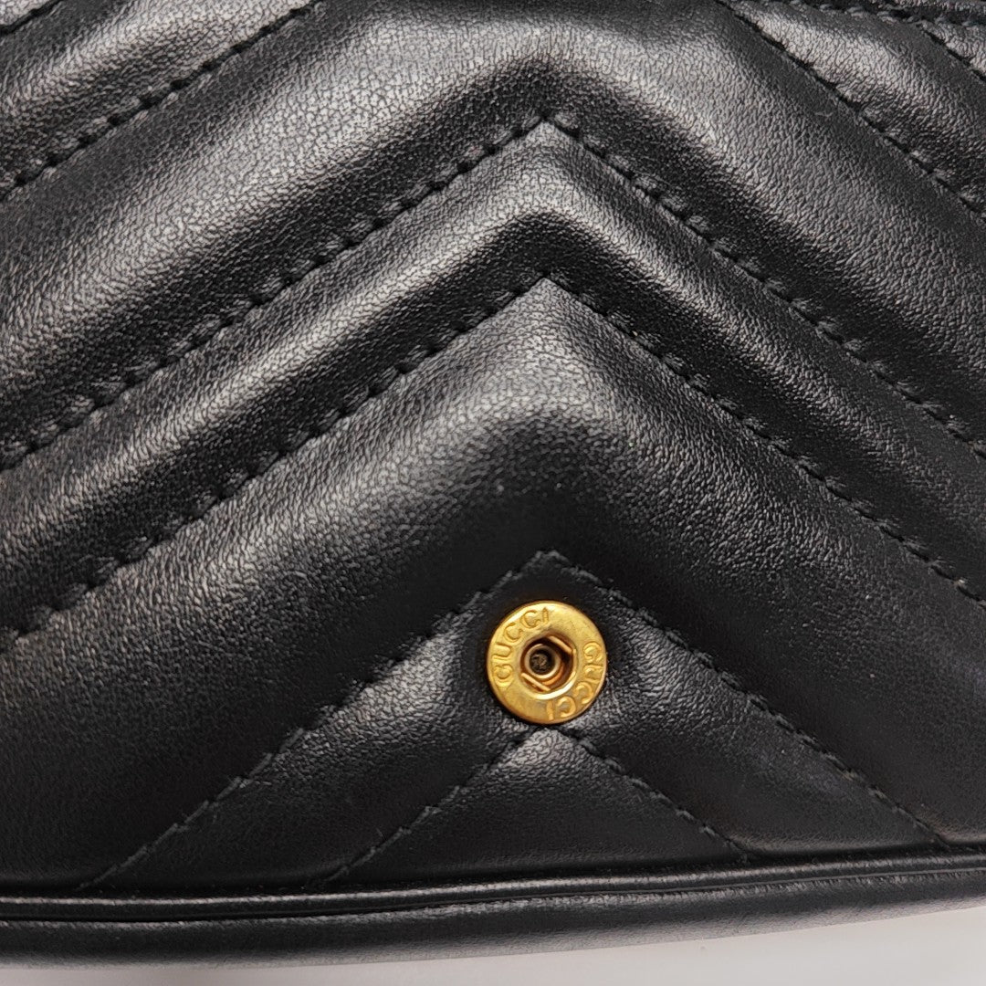 GG Marmont Mini Quilted Calfskin Black
