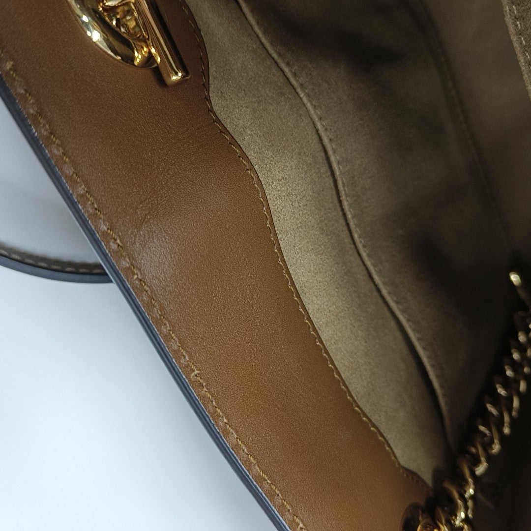 Padlock Small Monogram Coated Canvas Beige