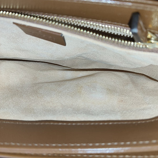 Horsebit 1955 Medium Monogram Coated Canvas Beige