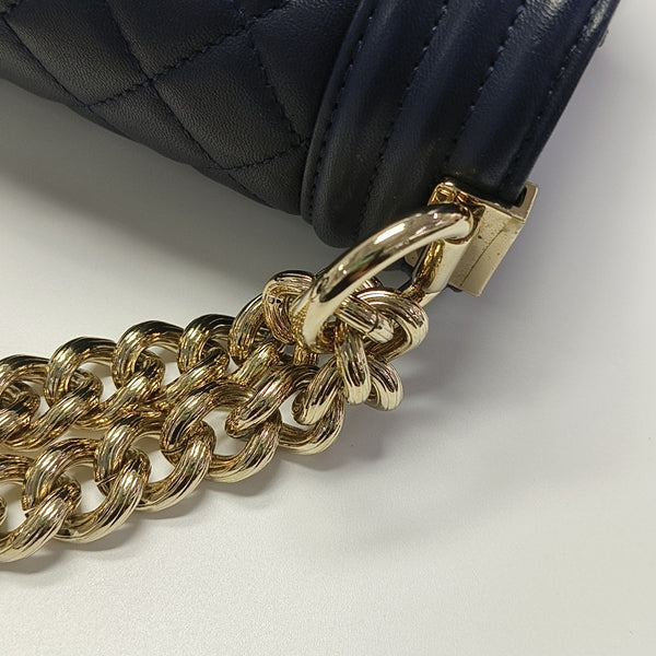 BOY CHANEL Medium Quilted Calfskin Blue
