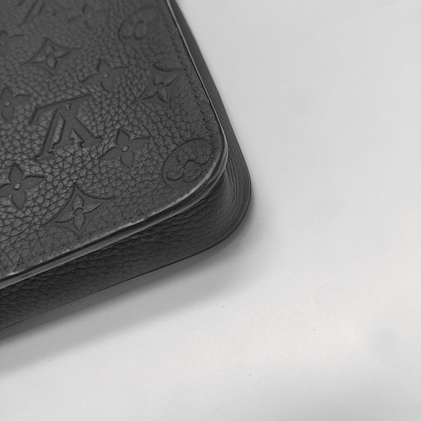 S LOCK Monogram Calfskin Black