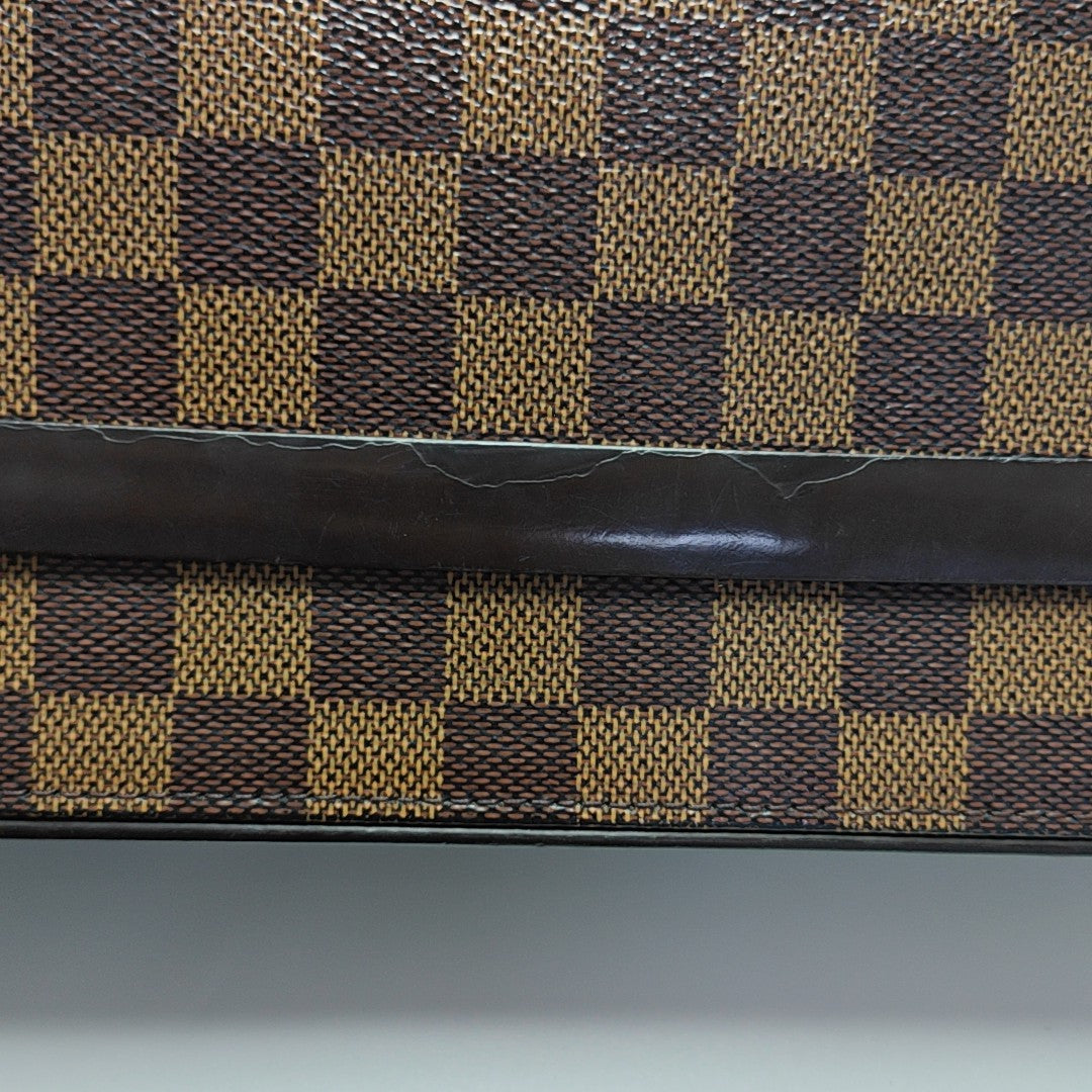 TRIBECA Damier Ebene Coated Canvas Brown