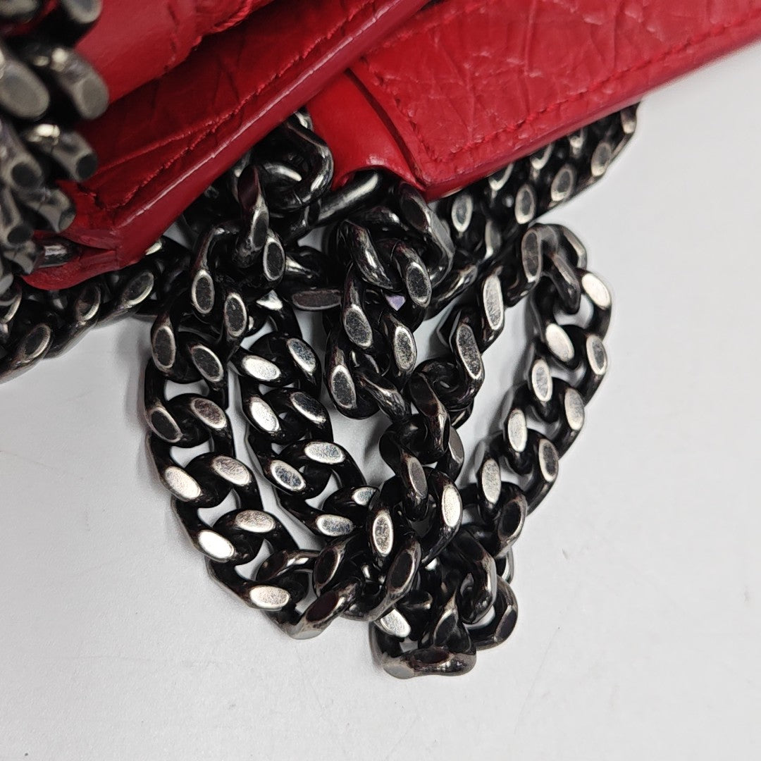 NIKI Small Chevron Calfskin Red