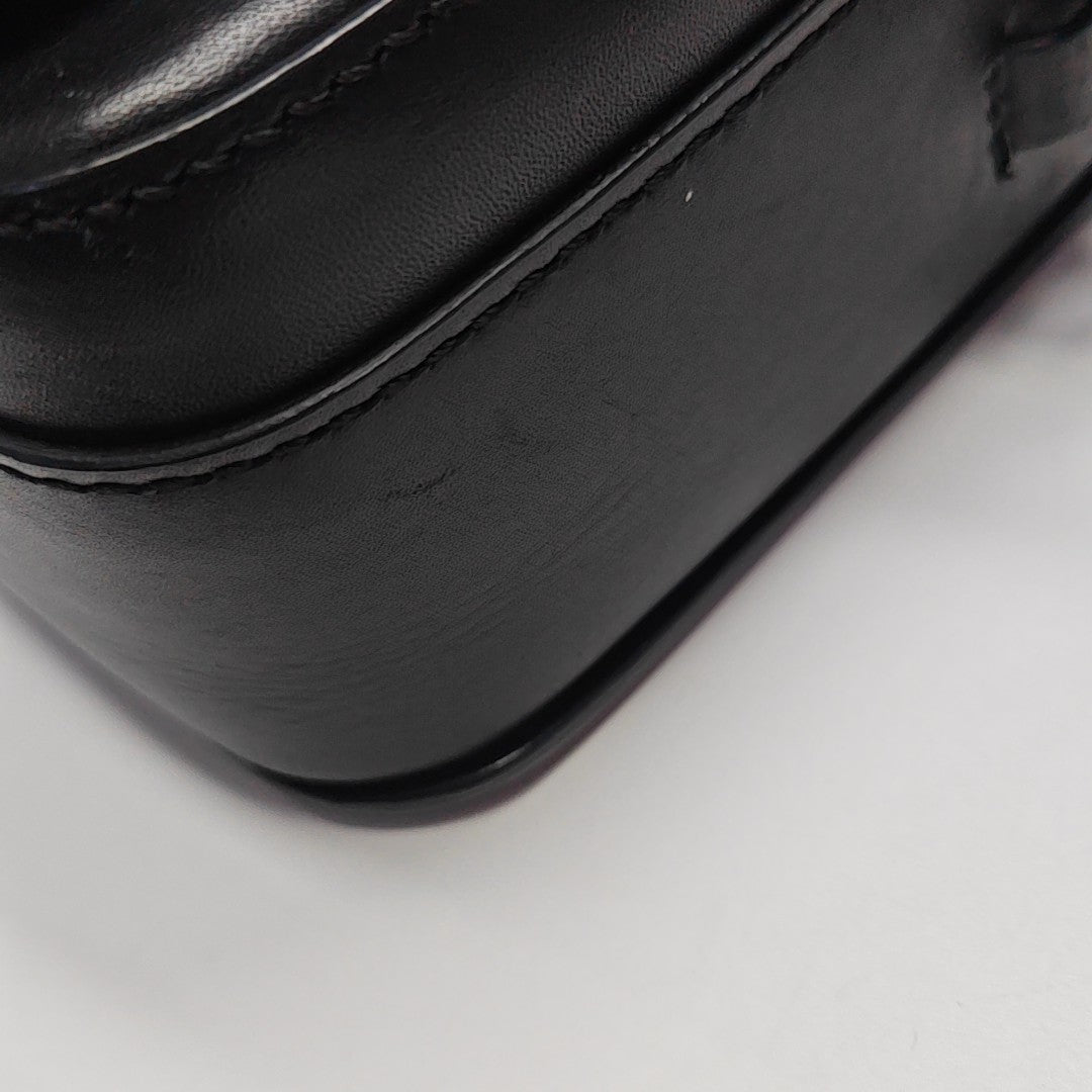 Square Stone Calfskin Black