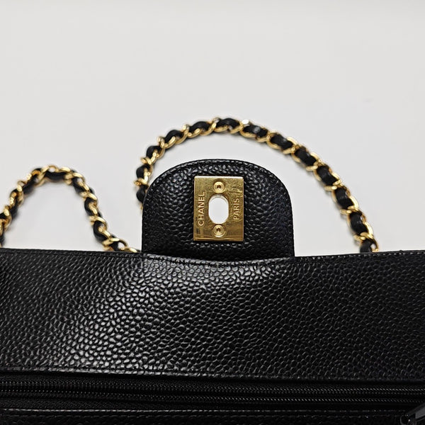 CLASSIC FLAP Small Quilted Grained Calfskin Black