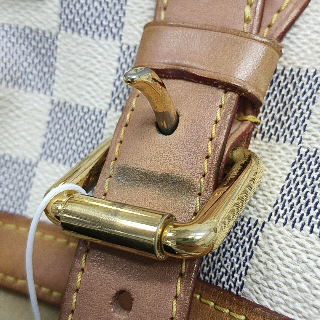 HAMPSTEAD MM Damier Azur Coated Canvas White