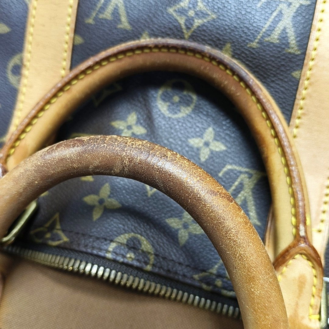 KEEPALL 50 Monogram Coated Canvas Brown