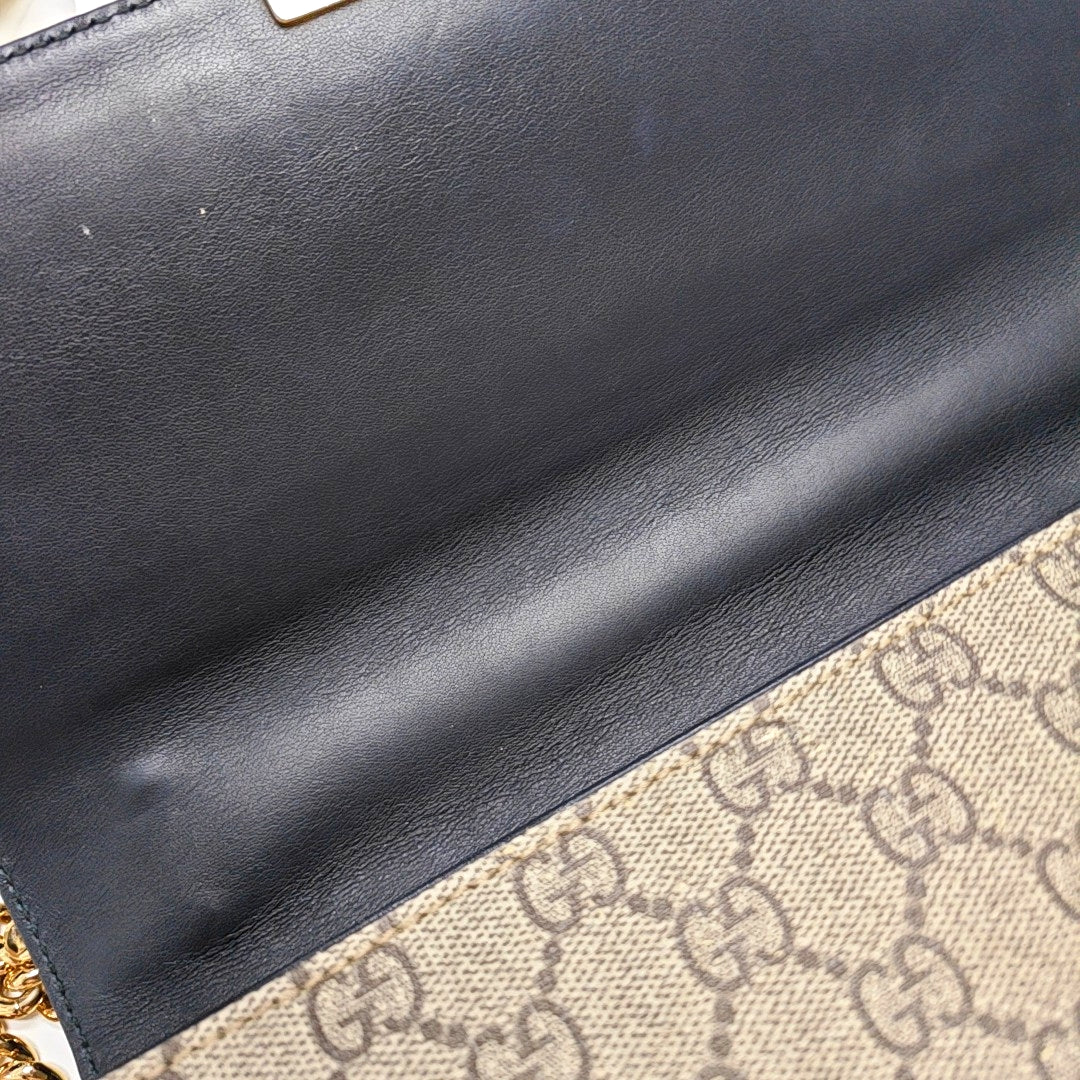 Candado Mediano Monograma Lona Revestida Beige