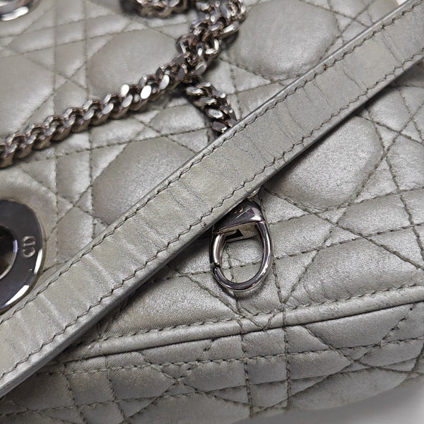 Lady Dior Mini Cannage Lambskin Gray