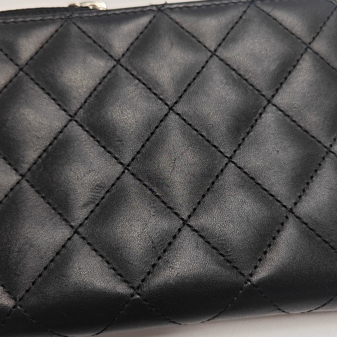 CAMBON Quilted Calfskin Black Wallet