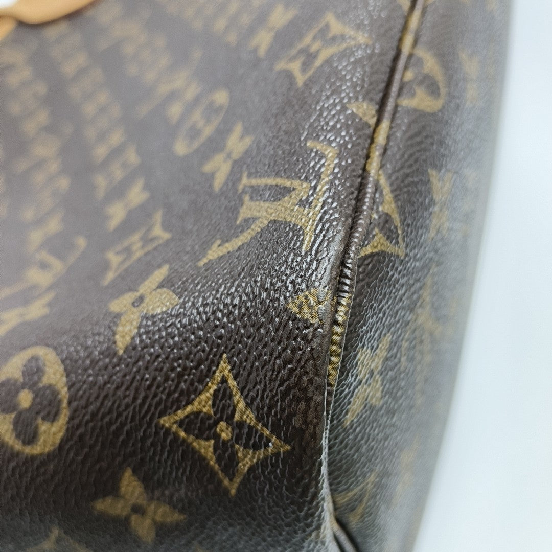 NEVERFULL MM Monogram Coated Canvas Brown