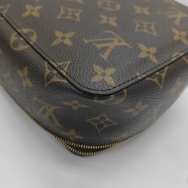 Monogram Coated Canvas Clutch Brown