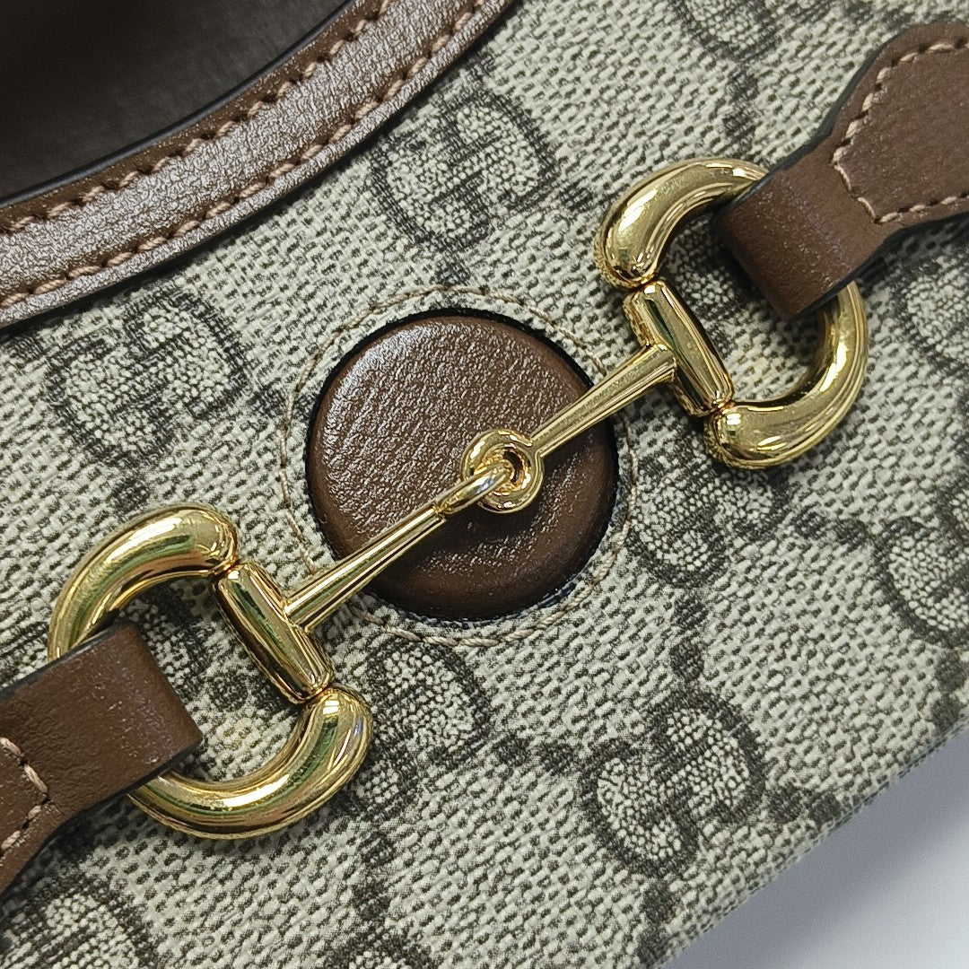 Horsebit 1955 Mini Monogram Coated Canvas Beige