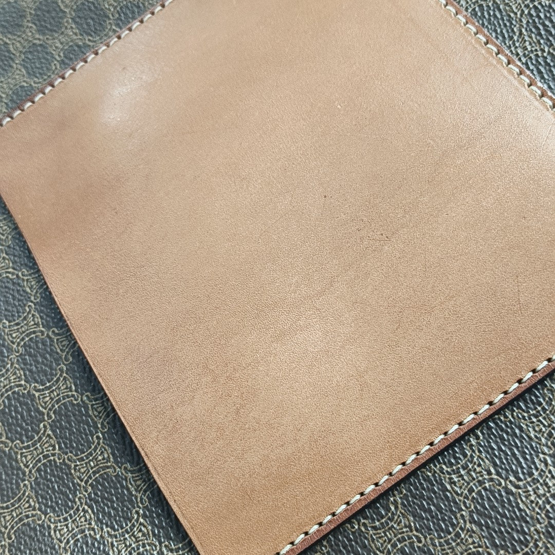 Coated Canvas Clutch Brown