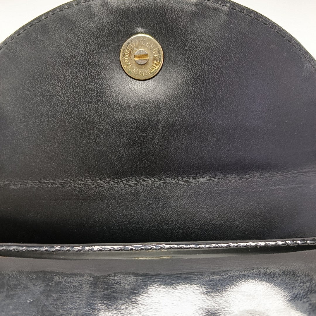 Leather Top Handle Bag Black