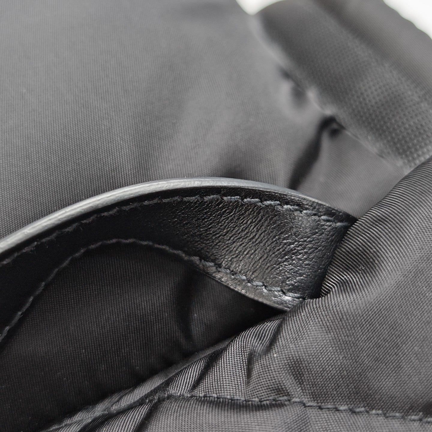 Quilted Nylon Backpack Black