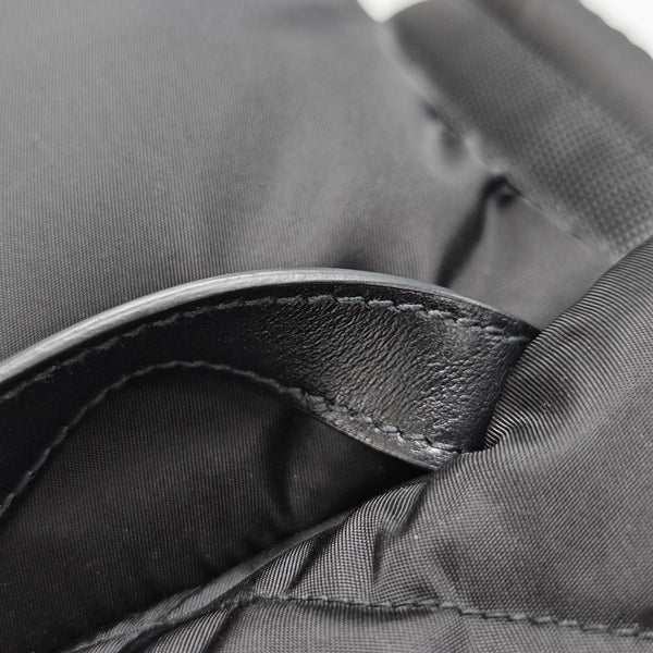 Quilted Nylon Backpack Black
